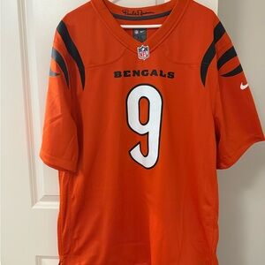 Nike Orange Joe Burrow Bengals Jersey with Number 9